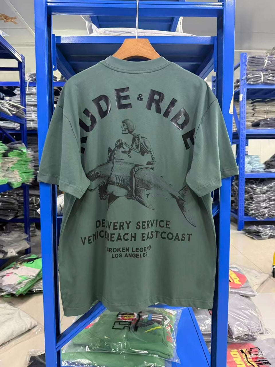 Vintage style washed summer wear T shirt Skull 260G pure cotton high-quality streetwear