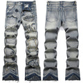 Mens Fashion Jeans Patchwork wide-leg pants 5713# Pure cotton high quality