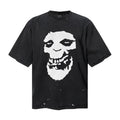 Saint Michael T Shirts Punk Classic Big White Fiend Skull Vintage Destroyed Casual Band