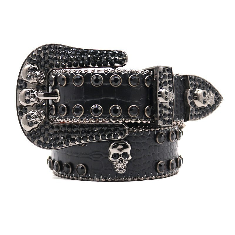 Hip-hop punk rhinestone belt skull accessories