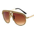 Trendy punk glasses diamond retro uv protection sunglasses