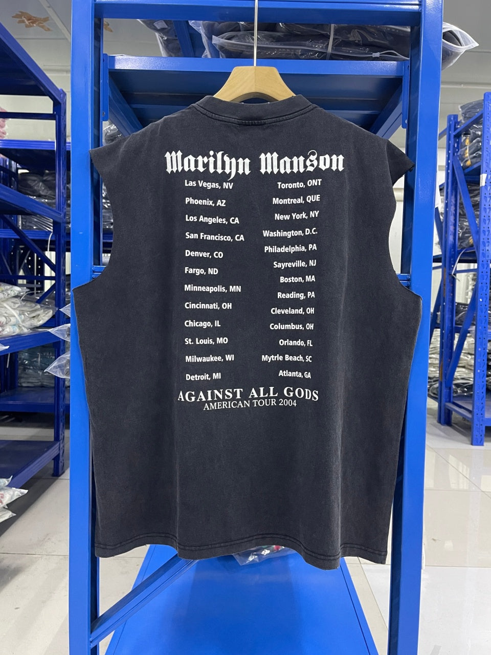 Vintage style washed summer wear T shirt tank top 260G pure cotton high-quality streetwear