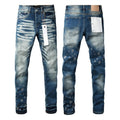 Purple brand Jeans High-quality pure cotton streetwear trousers Rhinestone
