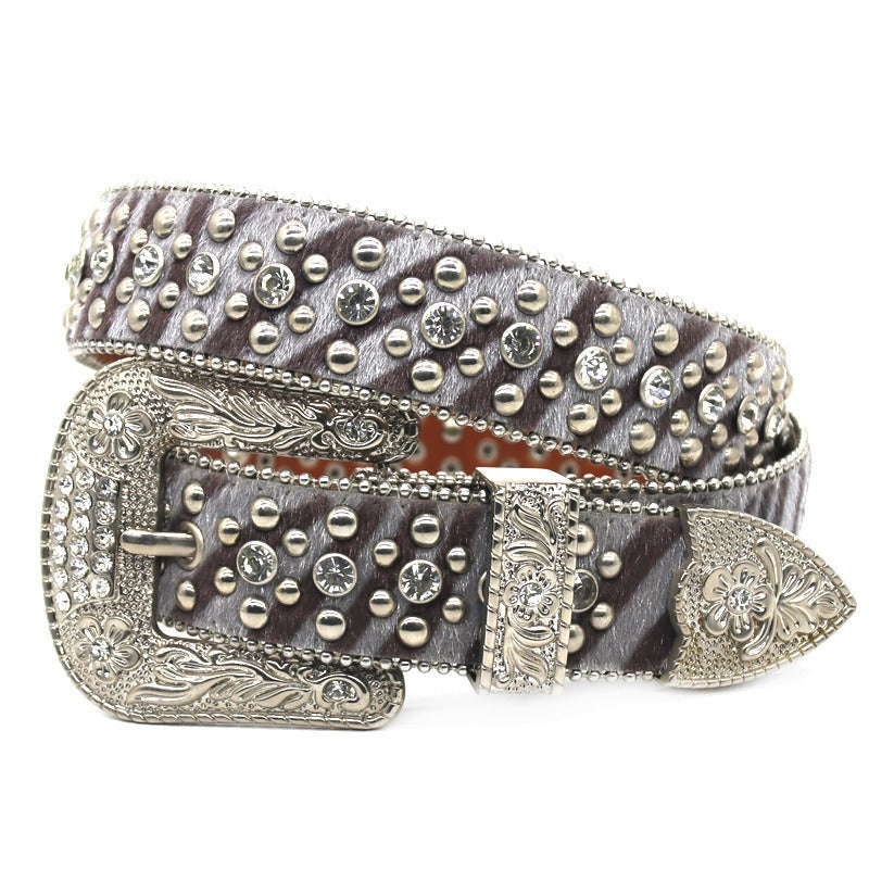 Hip-hop punk rhinestone belt sweet cool style