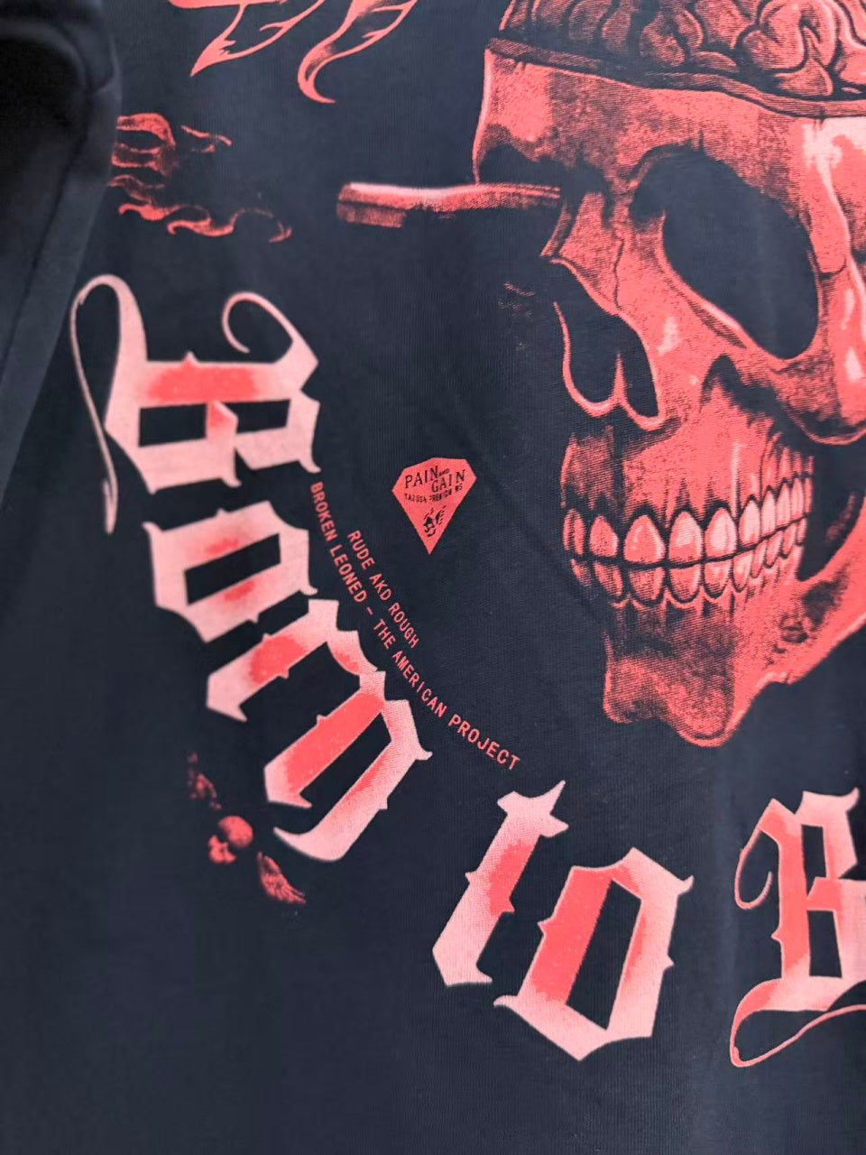 Vintage style washed summer wear T shirt Skull 260G pure cotton high-quality streetwear