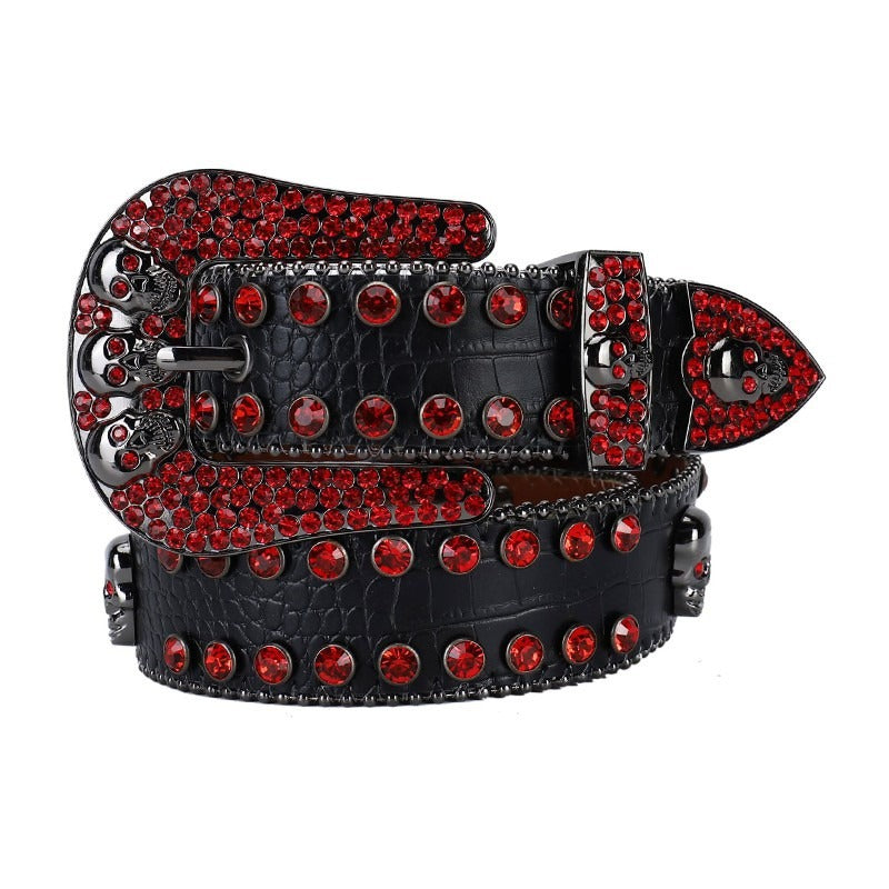 Hip-hop punk rhinestone belt skull accessories