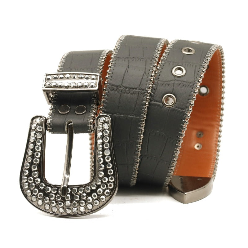 Hip-hop punk rhinestone belt punkfashion