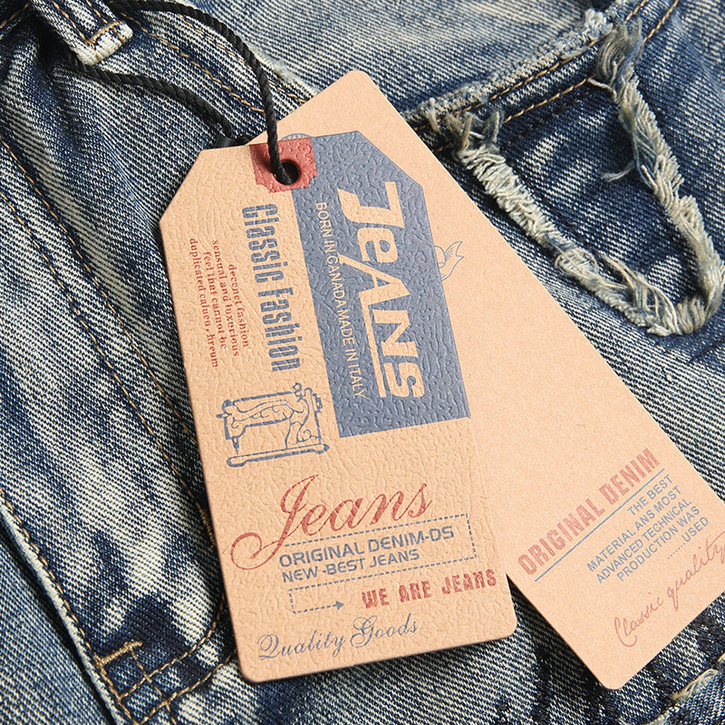 Mens Fashion Jeans Patchwork wide-leg pants 5713# Pure cotton high quality