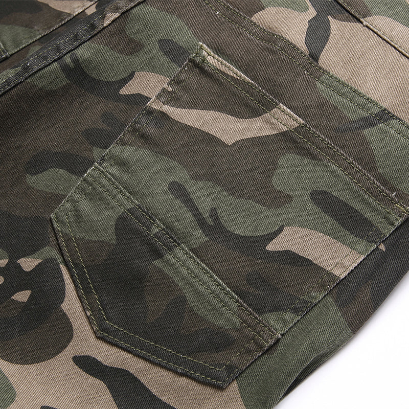 Mens Fashion Jeans camouflage 5708# Pure cotton high quality