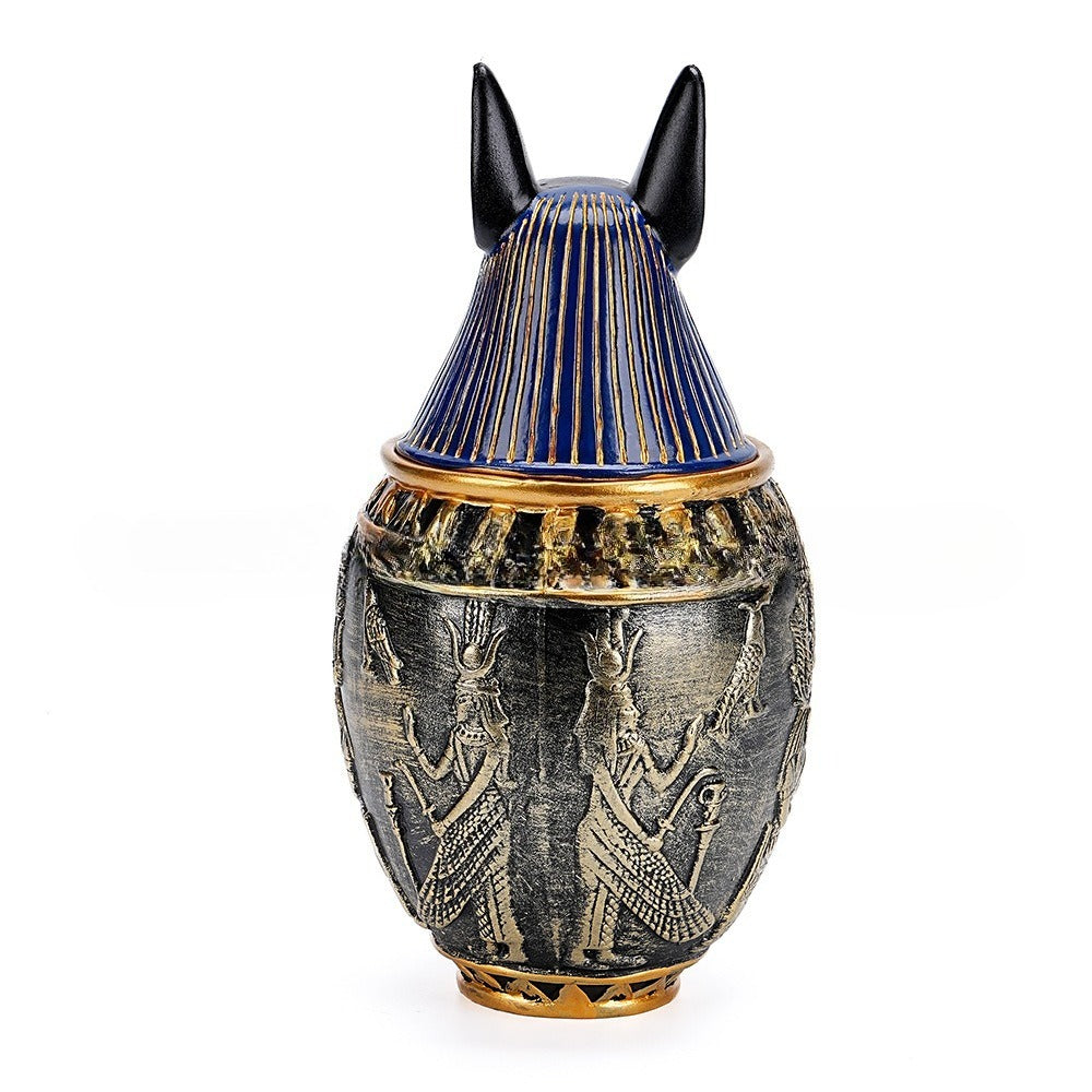 Pet Urn Egyptian Pharaoh Pet Urn Old Gods Protect Anubis God Dog Death Urn Cat Jar Ornament