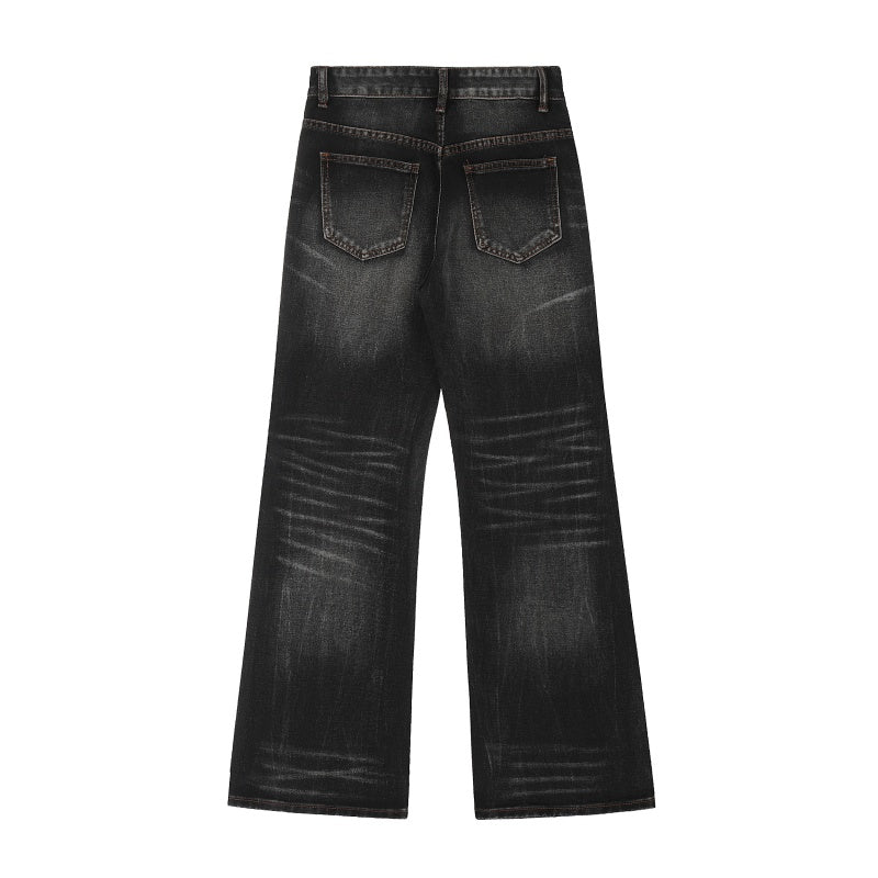 American-style streetwear harem pants Multiple Flap Pockets Streetwear Wide Denim