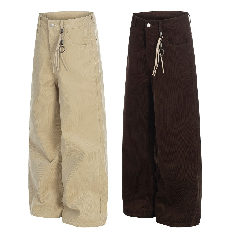 American-style streetwear harem pants Relaxed Silhouette Keychain Detail Outfit