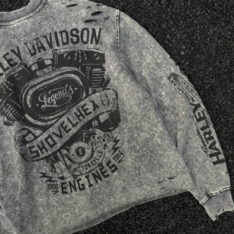 Unisex Vintage sweatshirt Harley Choppers Legendary Motorcycle â€?Limited Edition Crewneck Sweatshirt (Heavyweight, Washed & Distressed Finish)