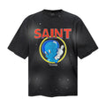 Saint Michael T Shirts Red Saint Bold Letter Vintage Distressed Streetwear Motif