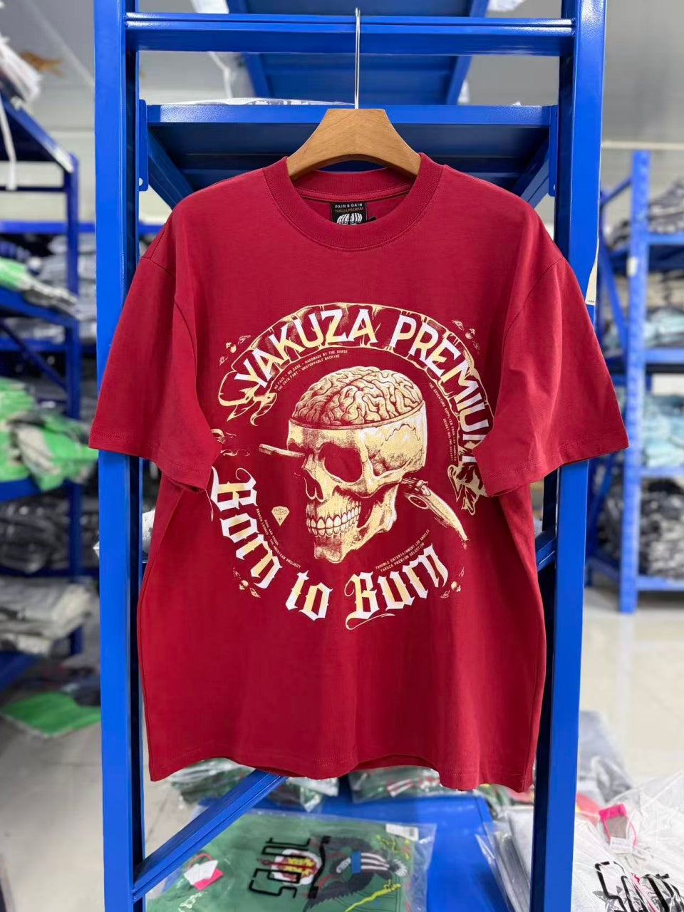Vintage style washed summer wear T shirt Skull 260G pure cotton high-quality streetwear