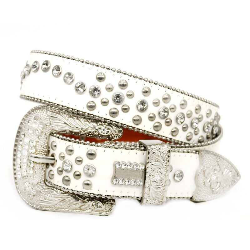 Hip-hop punk rhinestone belt punk style