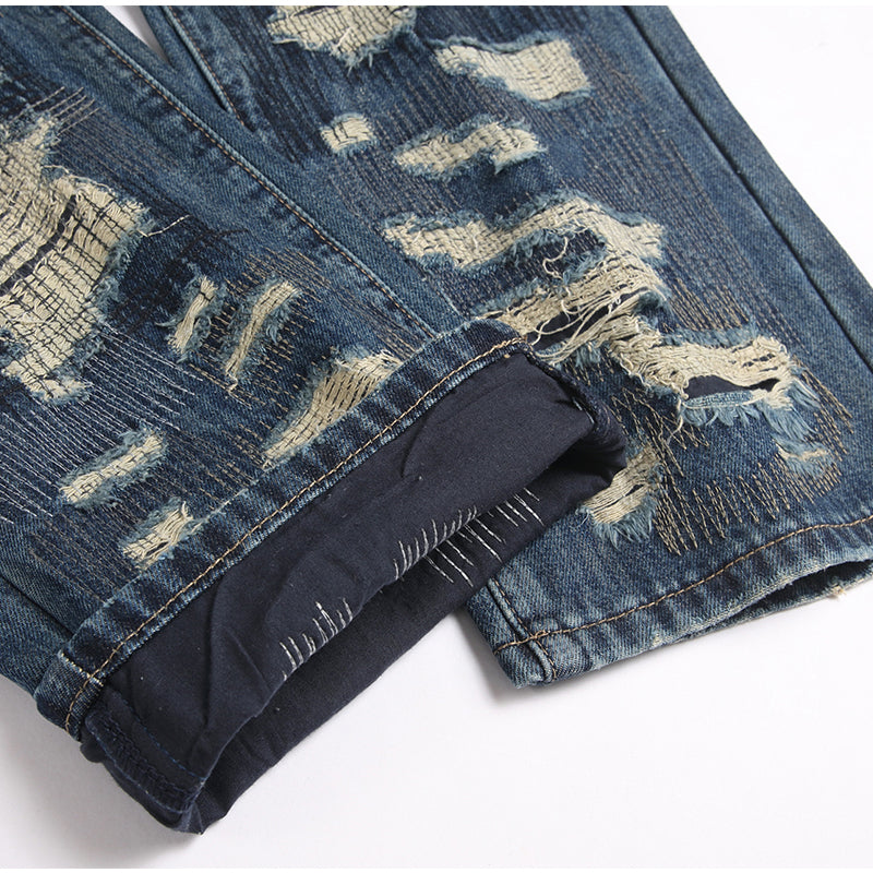 Mens Fashion Jeans damaged #027 Pure cotton high quality