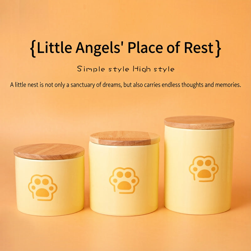 Pet Urn Yellow Pet Urn Medium and Small Dog Sealed Moisture-proof Urn Cat Dog Large Medium Small Ceramic Urn