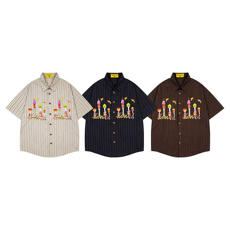 Unisex vintage T-shirt Polo shirt with a stand-up collar