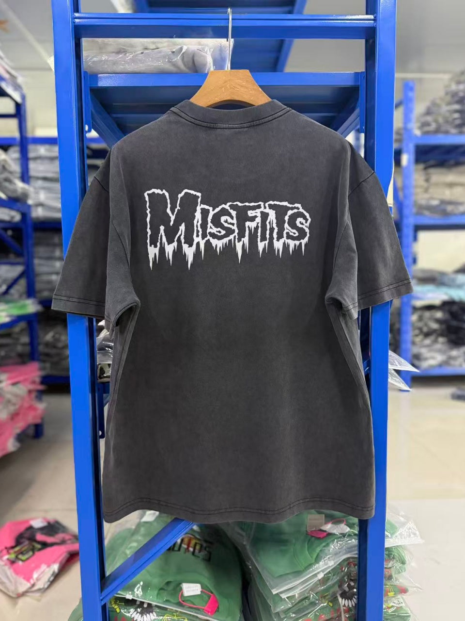Vintage style washed summer wear T shirt Santa Claus skull 260G pure cotton high-quality streetwear