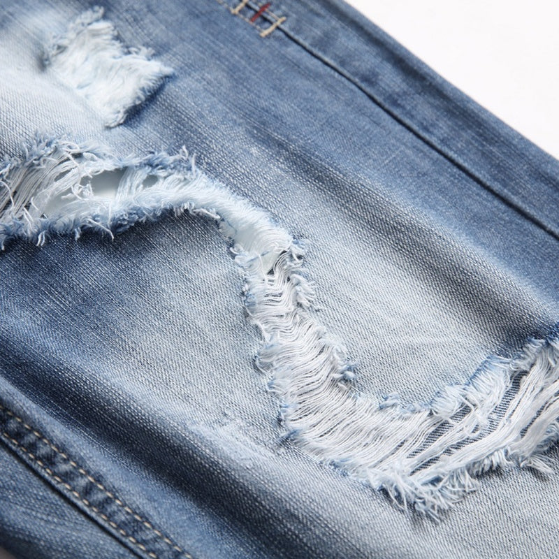 Denim shorts High-quality trendy casual pure cotton Non-stretch plus-size men's clothing