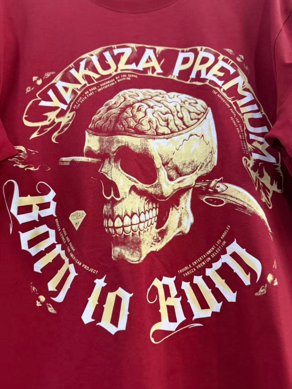 Vintage style washed summer wear T shirt Skull 260G pure cotton high-quality streetwear