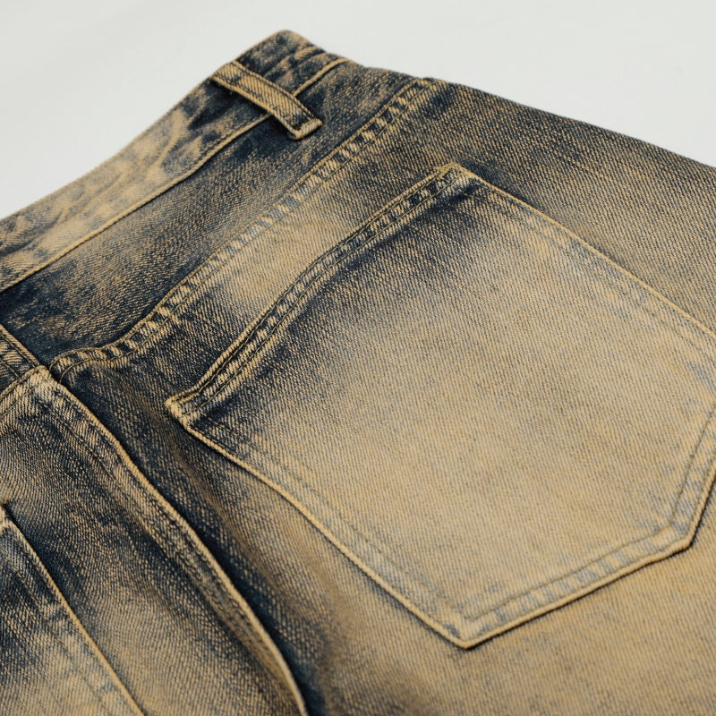 American-style streetwear harem pants Shadow Bleach Distressed Casual Outfit
