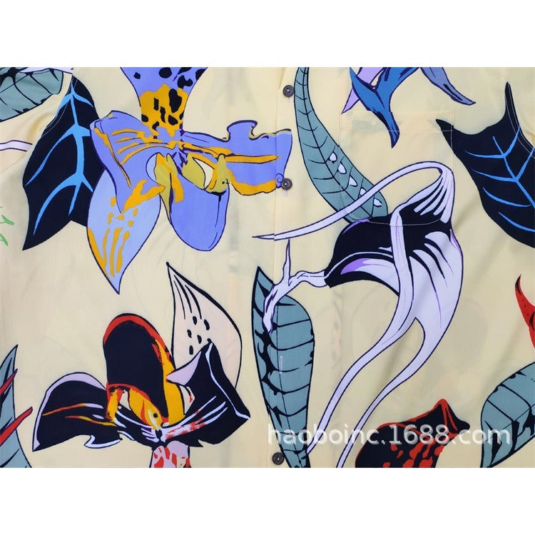 GUILTYPARTIES TIGER Shirts 22ss HAWAIIAN SHIR Hawaiian Short Sleeve Shirt Men