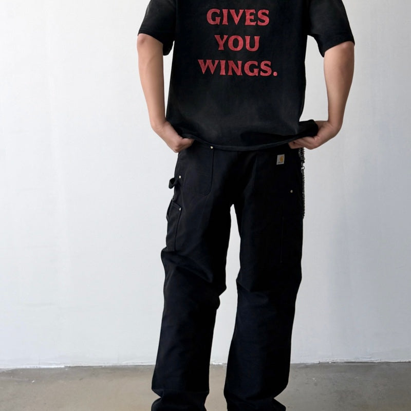 Unisex Vintage T Shirts Saint × Red Bull Limited Edition Collaboration T-Shirt. Features authentic-spec heavyweight fabric (280g post-wash weight) and vintage single-stitch/blind-stitch construction. Finished with enzyme grinding, sandblasting, and d