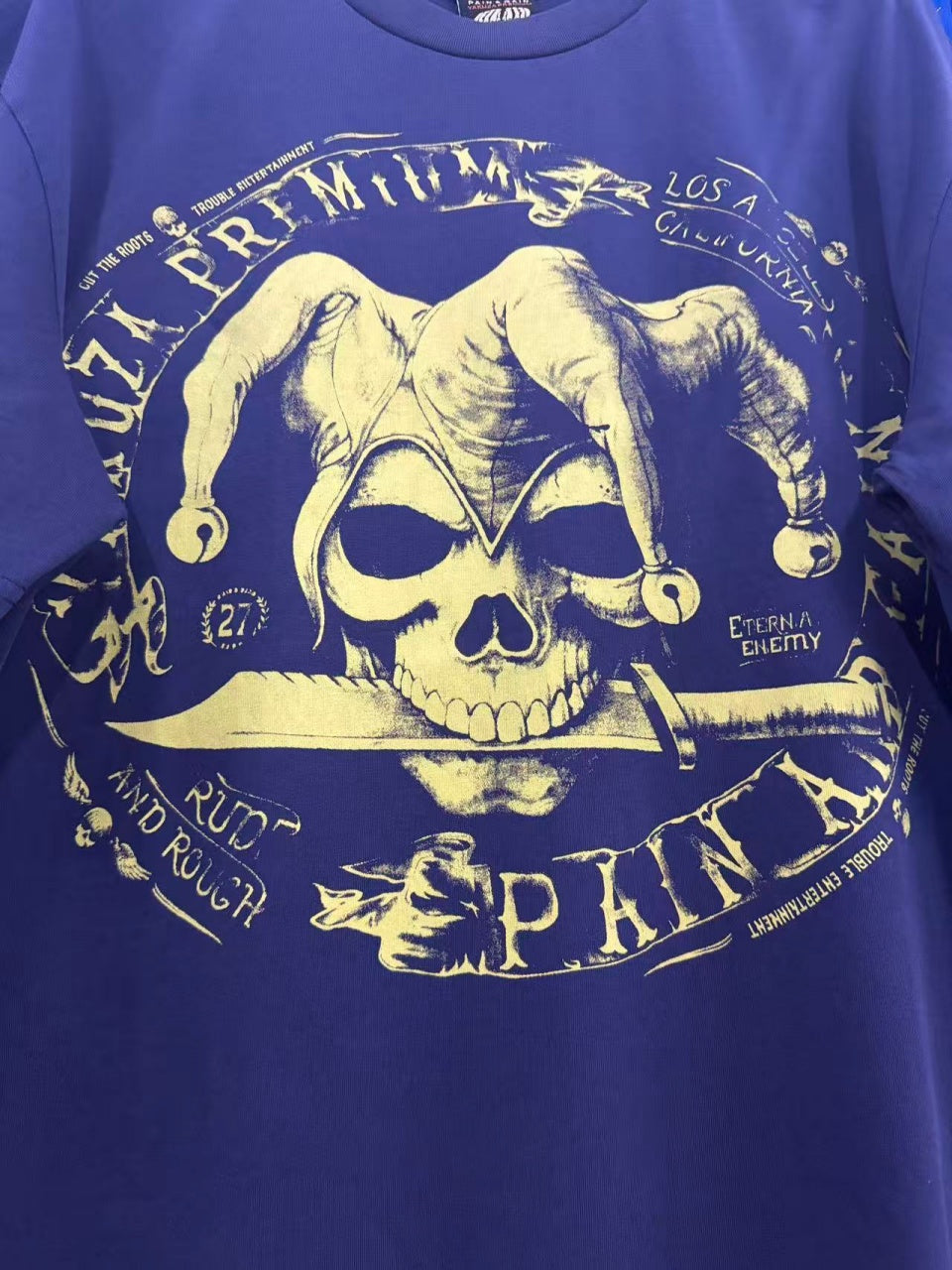 Vintage style washed summer wear T shirt Skull 260G pure cotton high-quality streetwear