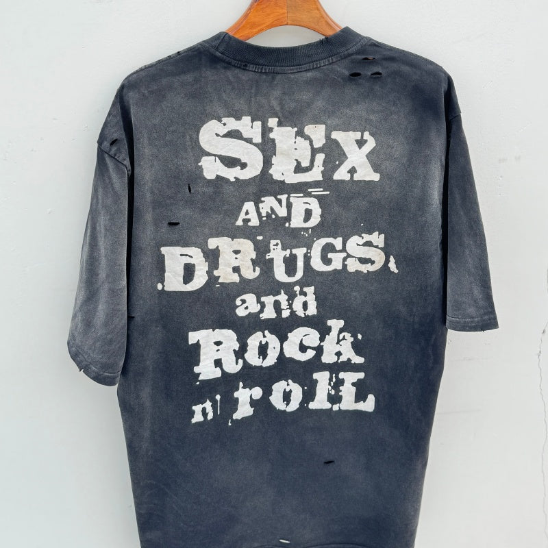Unisex Vintage T Shirts Sex Pistols â€?Hand-distressed, washed, and vintage-finished at multiple points.