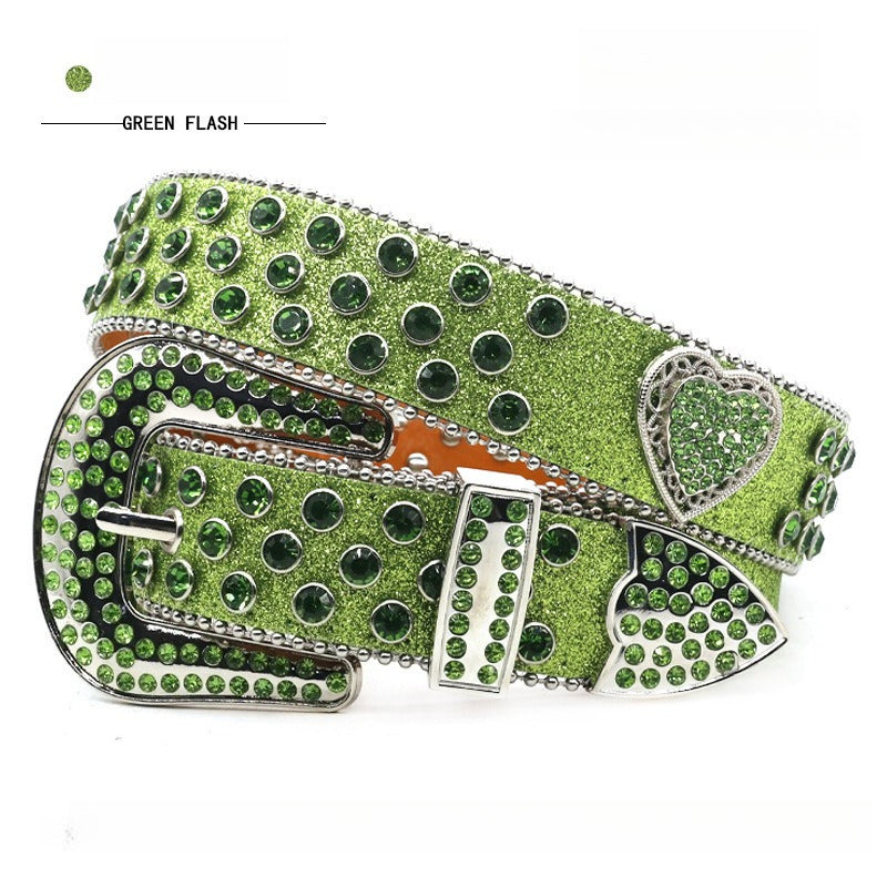 Hip-hop punk rhinestone belt punkfashion