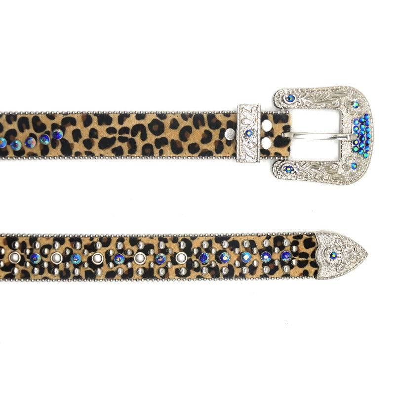 Hip-hop punk rhinestone belt punk style