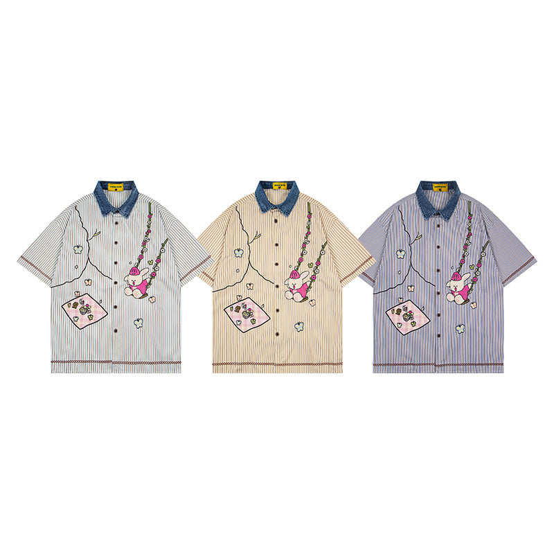 Unisex vintage T-shirt Polo shirt with a stand-up collar
