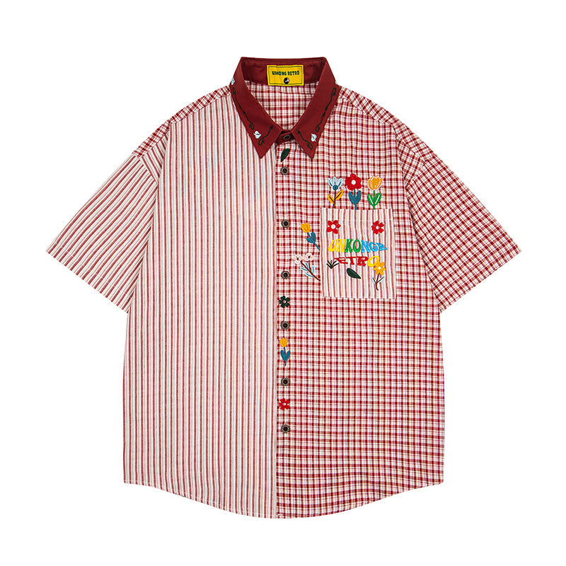 Unisex vintage T-shirt Polo shirt with a stand-up collar