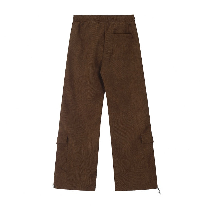 American-style streetwear harem pants Solid color versatile utility streetwear bottoms