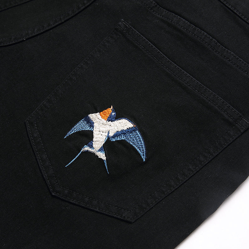 Mens Fashion Jeans Birdprint embroidery 5707# Pure cotton high quality