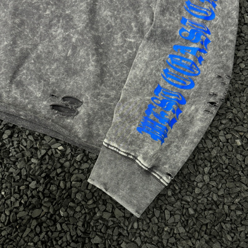 Unisex Vintage sweatshirt West Coast Biker Blue Cross Limited Edition Crewneck Sweatshirt â€?Heavyweight, Washed & Distressed Finish