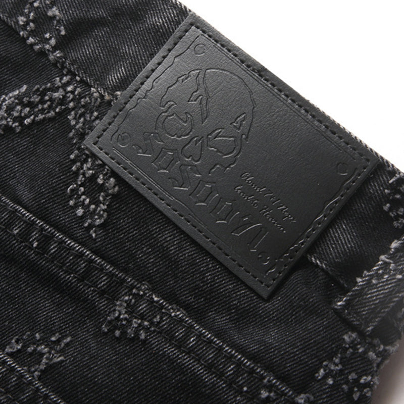 Mens Fashion Jeans Chain embroidery S8261# Pure cotton high quality