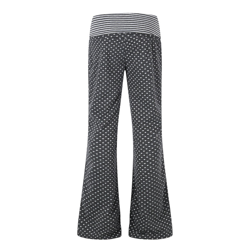 American-style streetwear harem pants Low Rise Dot Print Slim Flare Outfit