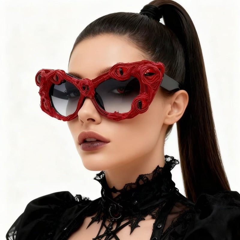 Trendy punk glasses devil eyes halloween gothic style