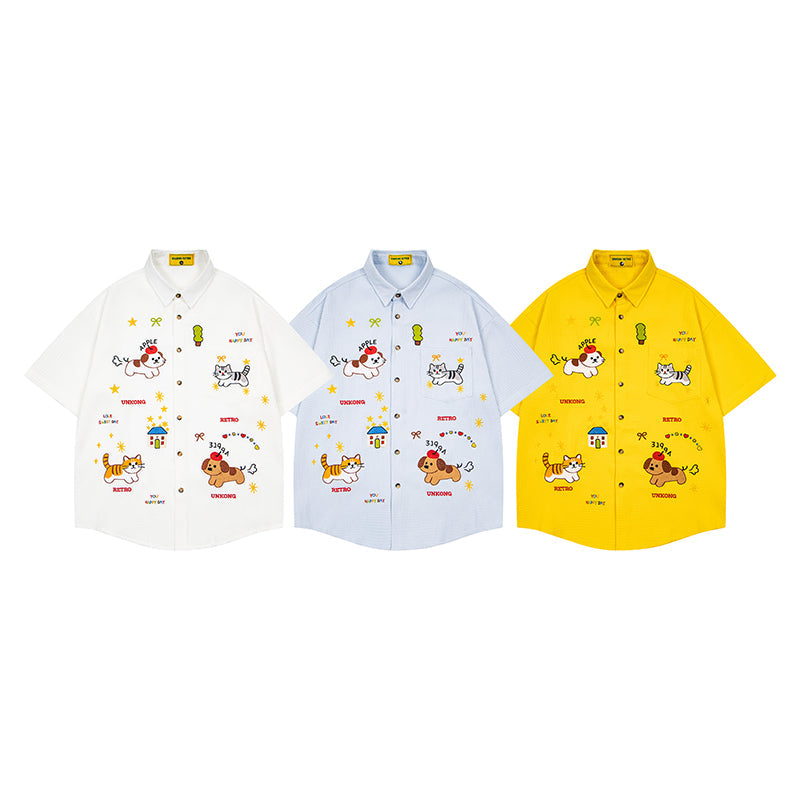 Unisex vintage T-shirt Polo shirt with a stand-up collar
