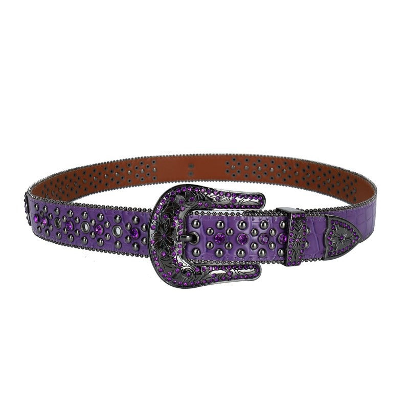 Hip-hop punk rhinestone belt unisex punk style
