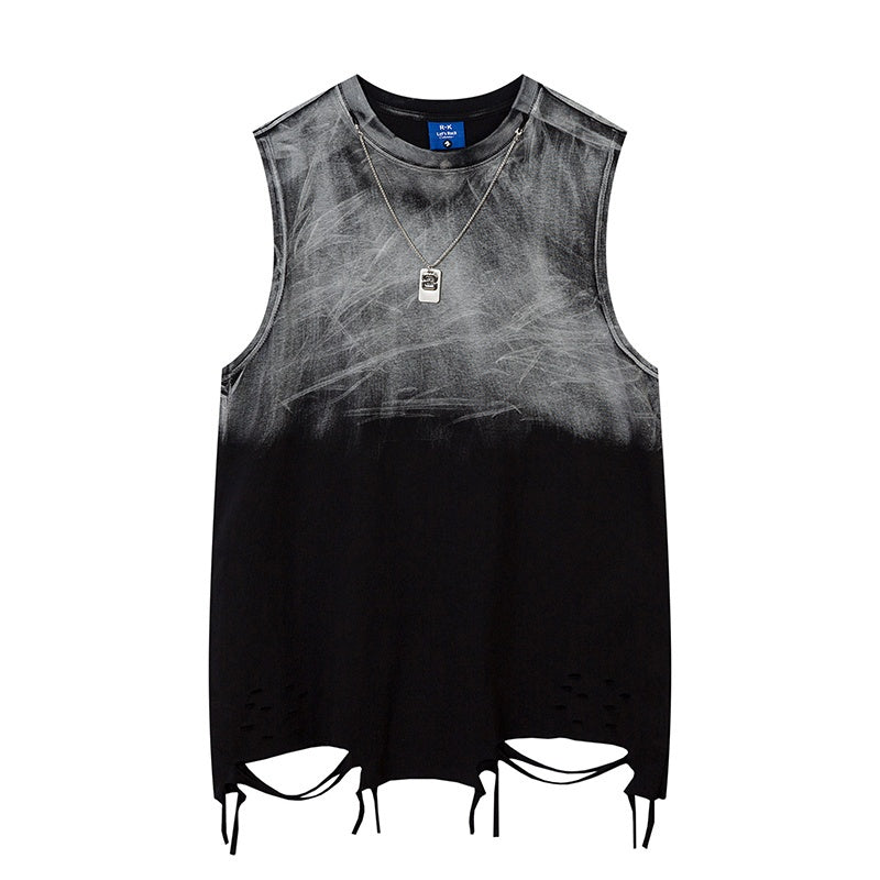 Unisex vintage camisole Black gradient metal
