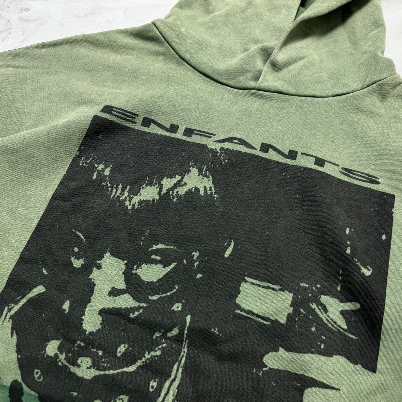 Unisex Vintage Hoodie Depressed Boy Limited Edition Hoodie â€?Custom heavyweight fabric featuring a natural, faded look achieved through Asut-style enzyme and stone washing, with pockets removed after the wash process.
