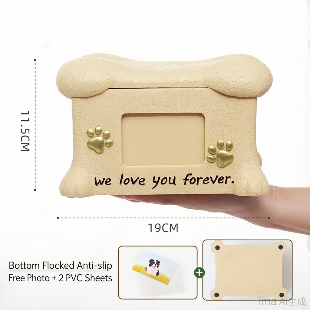 Pet Grave Marker Cross-border Spot Resin Creative Pet Dog Dog Urn With Photo Frame Kitten Puppy Animal Memorial Funeral Supplies