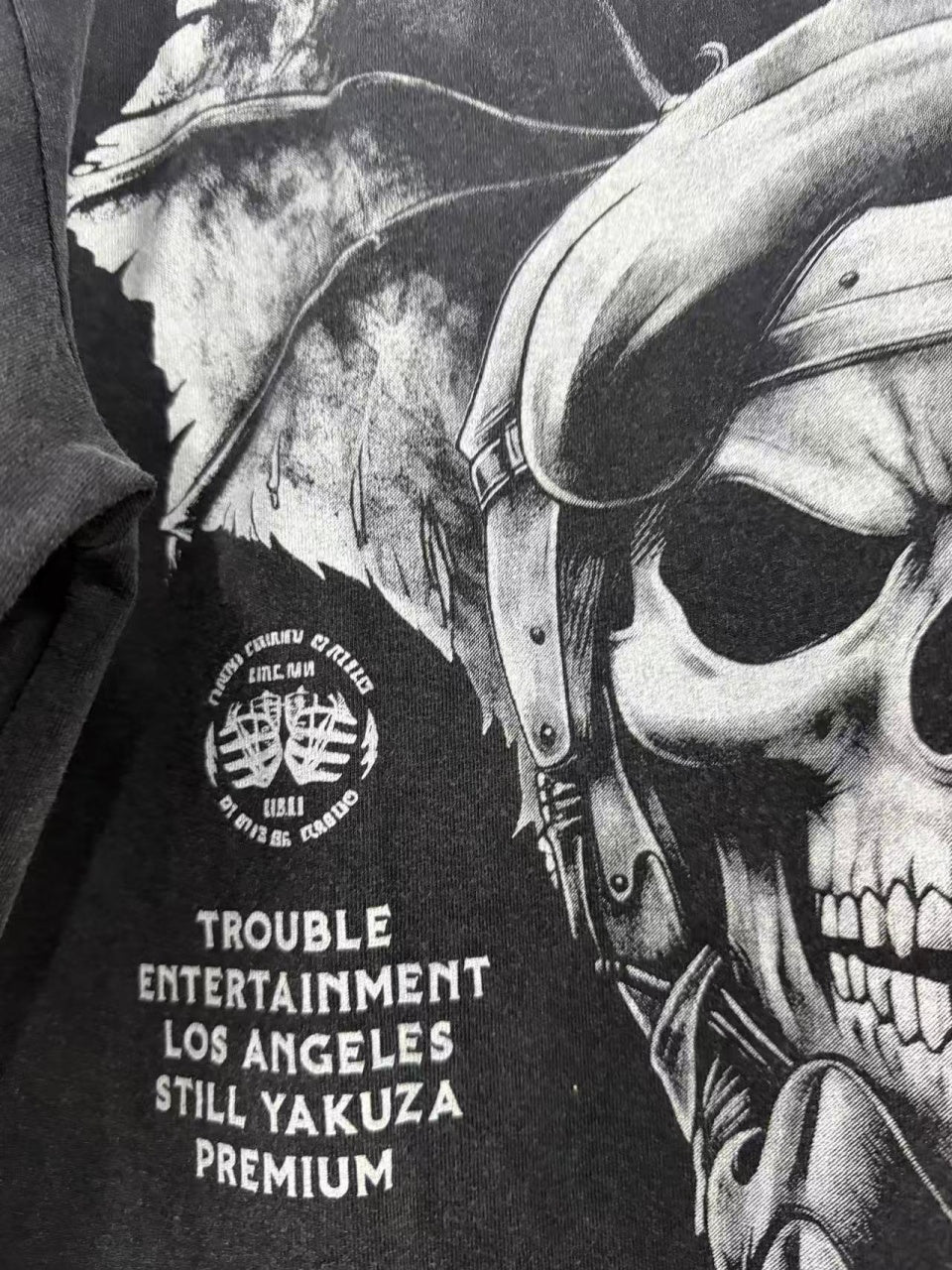Vintage style washed summer wear T shirt Skull 260G pure cotton high-quality streetwear