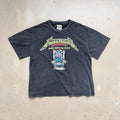 Unisex Vintage T Shirts GALLERY DEPT. x Metallica Ride the Lightning Limited Collaboration â€?Heavyweight, Distressed & Washed Boxy Punk-Style Streetwear T-Shirt