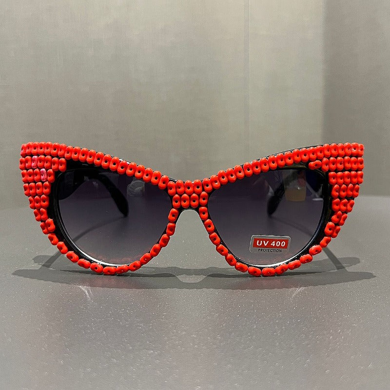 Trendy punk glasses retro big cat eyes