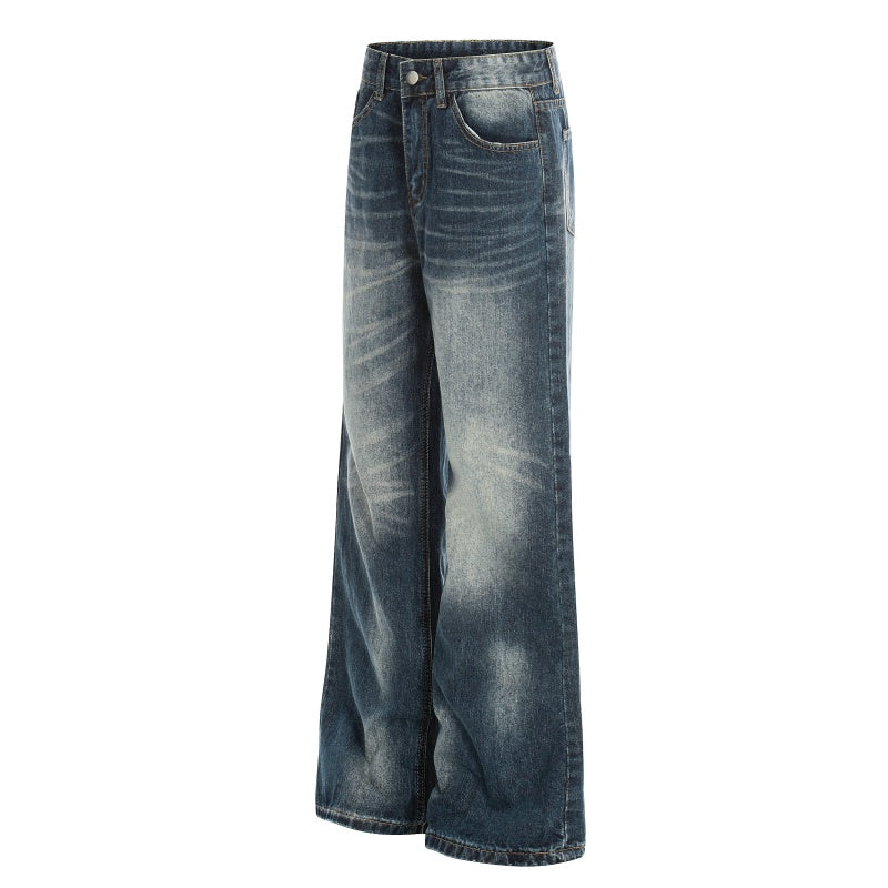 American-style streetwear harem pants Aged Gradient Distressed Outfit